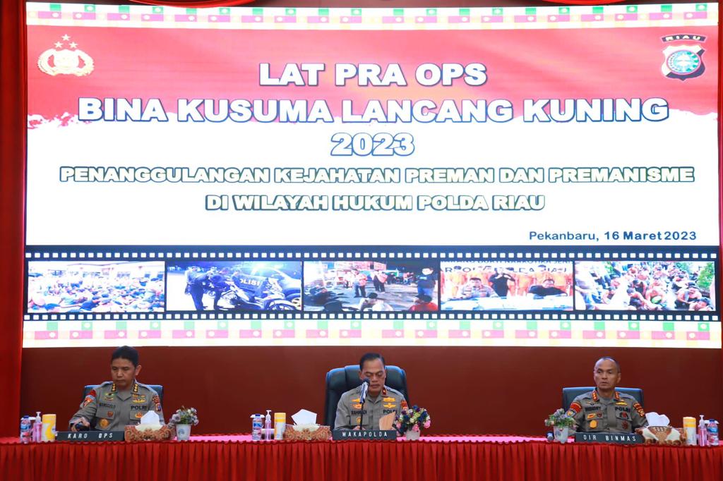 Polda Riau Gelar Latihan Pra Operasi Bina Kusuma Lancang Kuning 2023